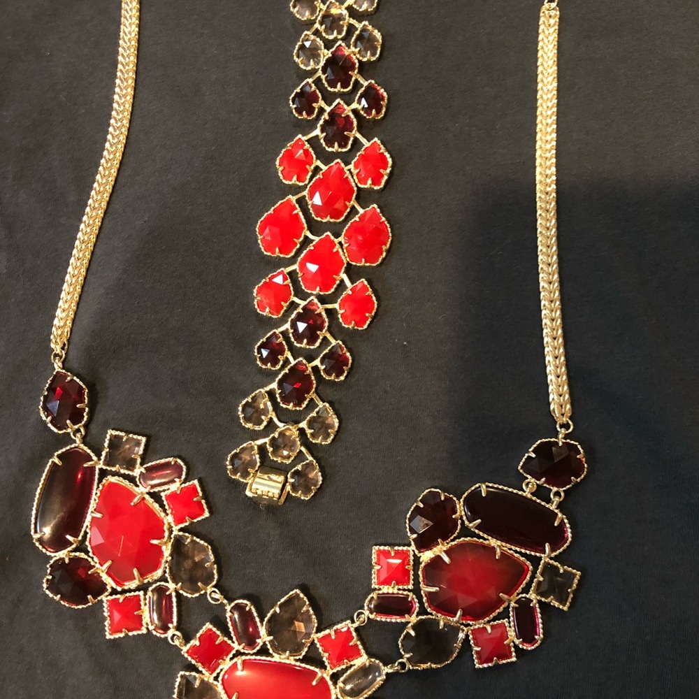 Kendra Scott statement necklace and bracelet